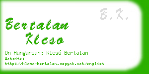 bertalan klcso business card